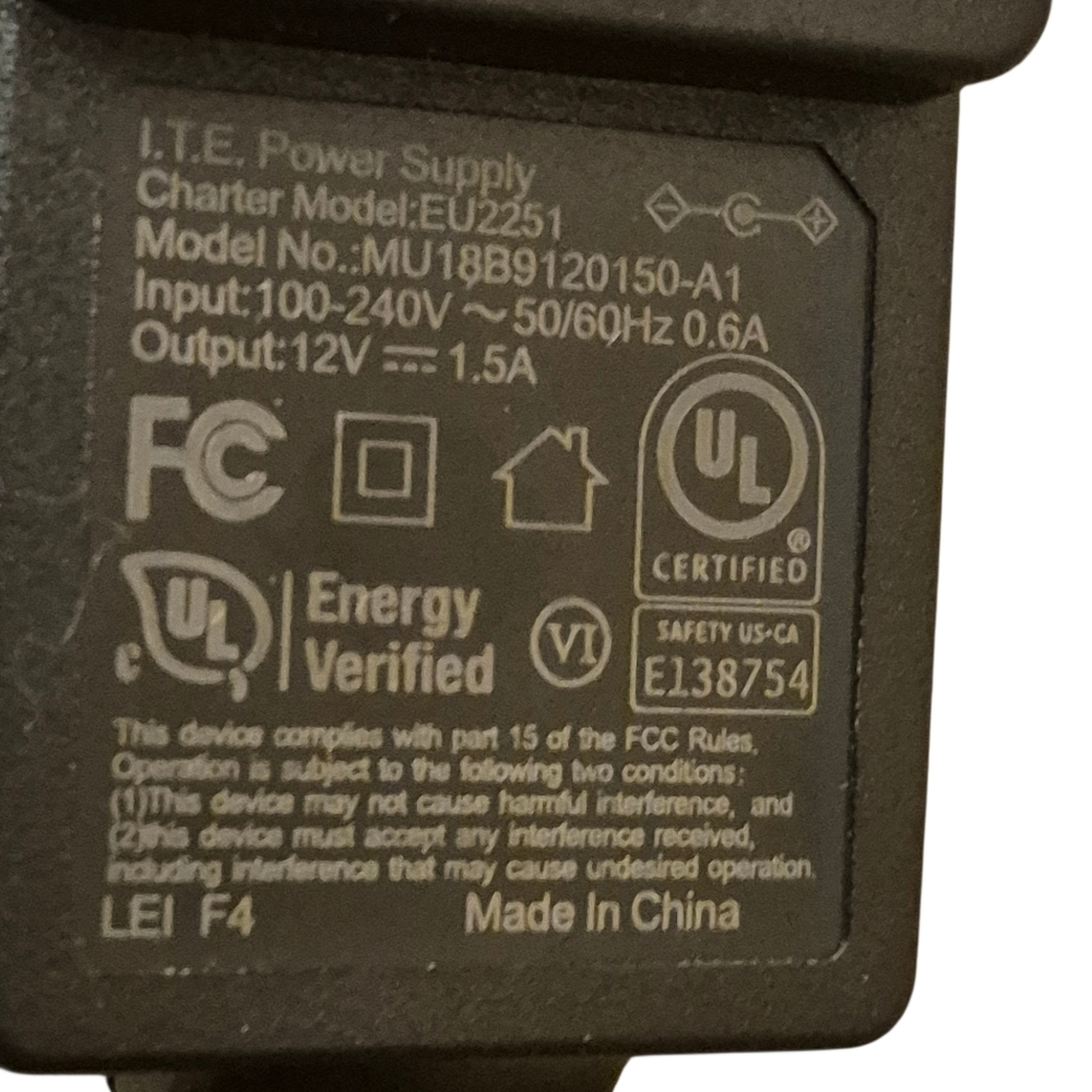 I.T.E. Power Adapter Charter Model EU2251 MU18B9120150-A1